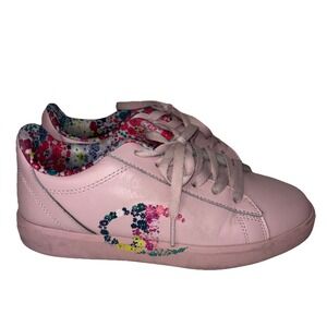 Champion Womens Pink Leather Floral Athletic Sneakers Tennis Shoes Size 8.5 W